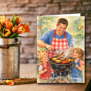 Grill Meister Papa Legende Vatertag BBQ Benutzerde Karte