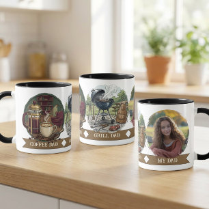 Grill Meister und Kaffee Papa Vatertagsfoto Tasse