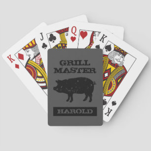 Grill Meister Vintages Schwein Vatertag Geschenk Spielkarten