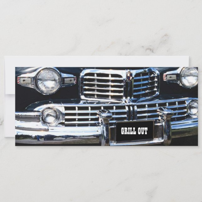 GRILL OUT PARTY CLASSIC AUTO ZEIGT AUTOINVITATION EINLADUNG (Vorderseite)