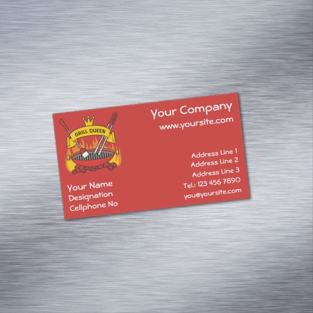 Grill Queen Business Card Magnet (Beispiel)