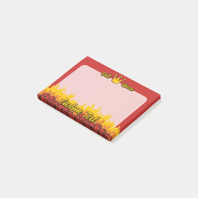 Grill Queen Crown Post-it Klebezettel (angewinkelt)