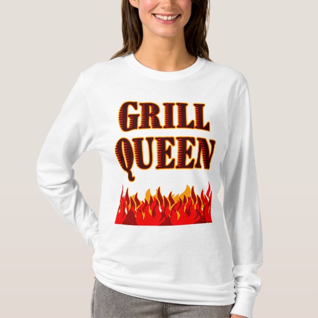 Grill Queen Funny GRILLEN Sprichwort T - Shirt (Vorderseite)