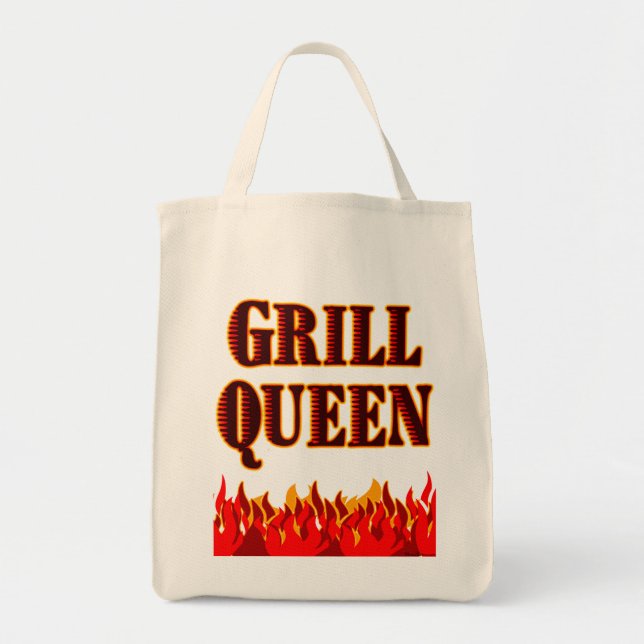 Grill Queen Funny GRILLEN Sprichwort Tote Bag Tragetasche (Vorne)