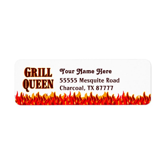 Grill Queen GRILLEN Slogan Custom Return Address L (Vorne)
