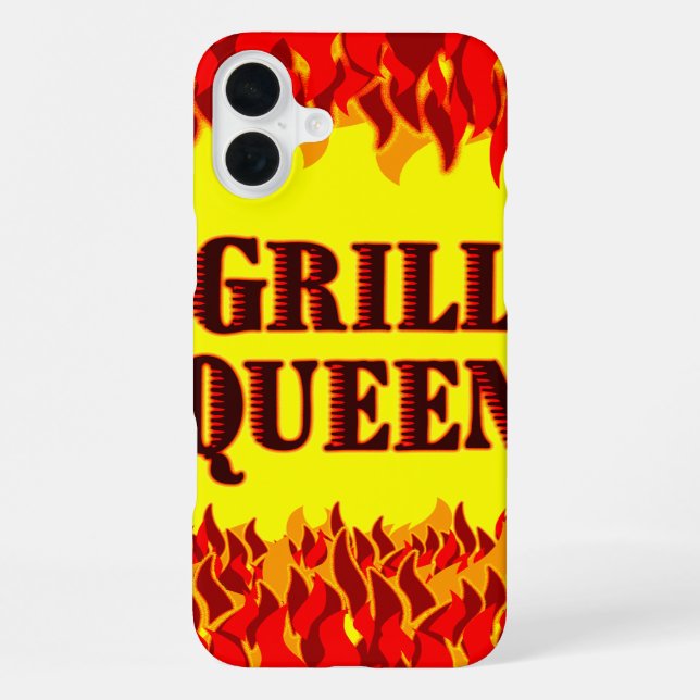 Grill Queen Red Flames GRILLEN iPhone Case Hülle (Rückseite)