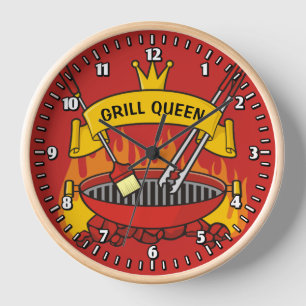 Grill Queen Wanduhr