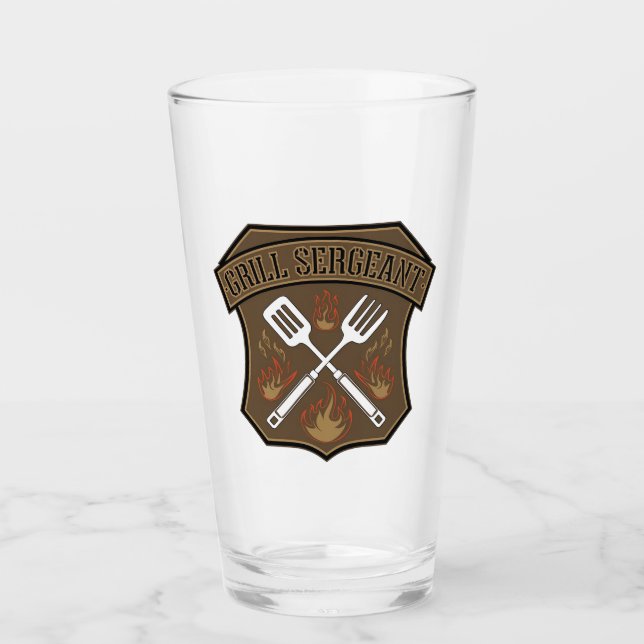 Grill sergeant Abzeichen Design mit Spatula und Ga Glas (Vorderseite)