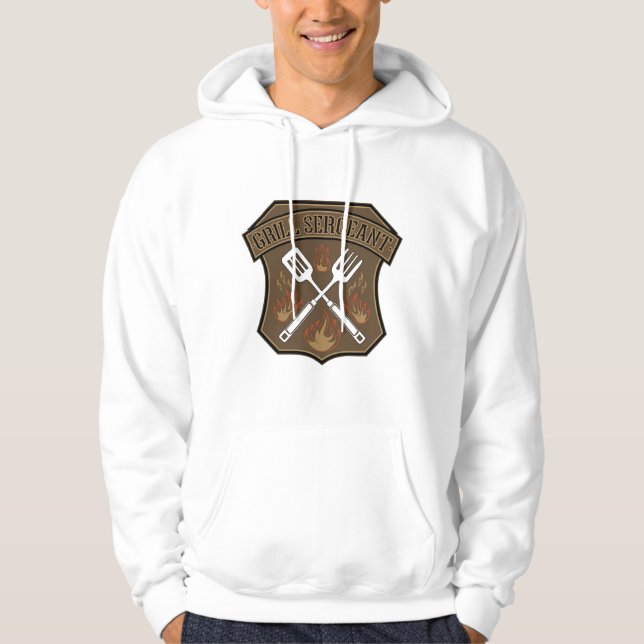 Grill sergeant Abzeichen Design mit Spatula und Ga Hoodie (Vorderseite)