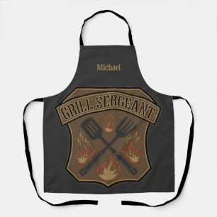 Grill sergeant Abzeichen Design mit Spatula und Ga Schürze
