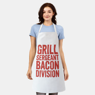 Grill Sergeant Bacon Division Funny GRILLEN Meat L Schürze