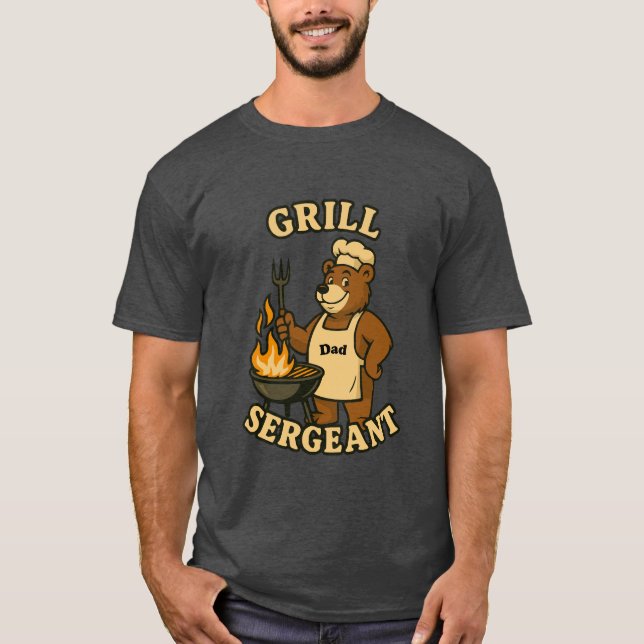 Grill Sergeant Bär Design für Papa T-Shirt (Vorderseite)