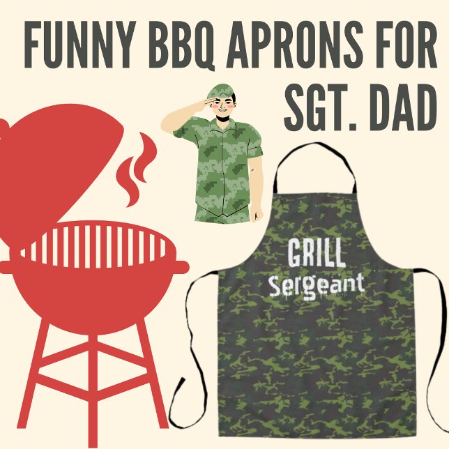 Grill Sergeant Camouflage Lustiger Bbq Herren Lang Schürze (Von Creator hochgeladen)