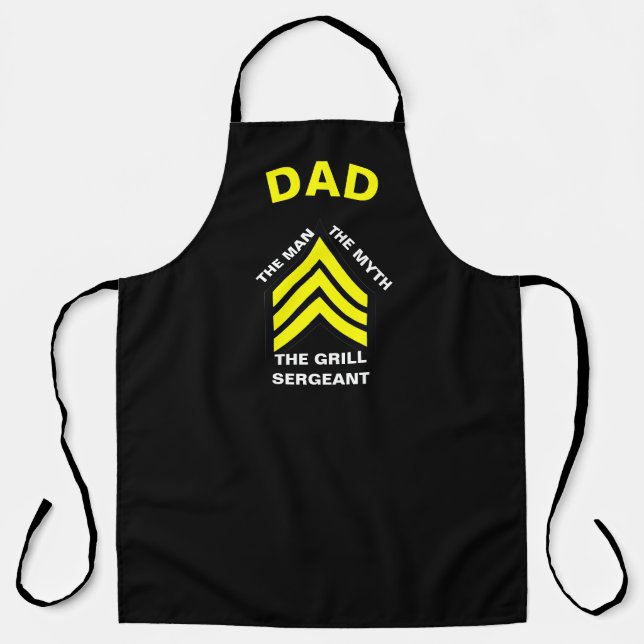 Grill Sergeant, Personalisierter Vater #Fathersday Schürze (Vorderseite)