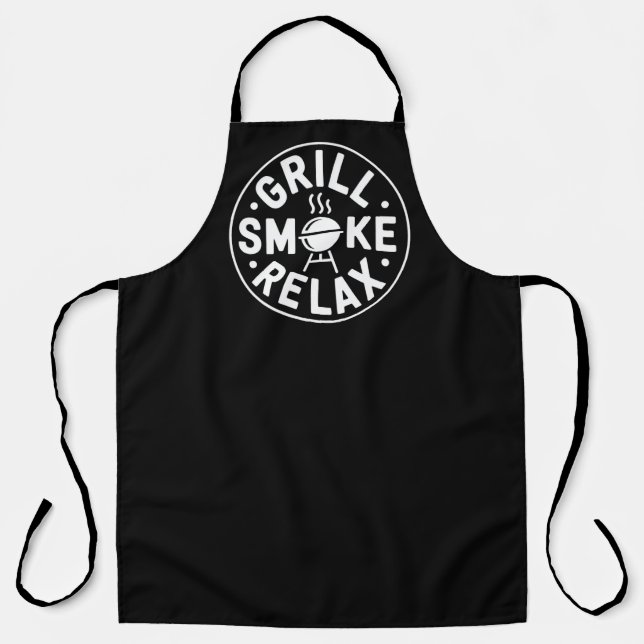 Grill Smoke Relax BBQ Quote Schürze (Vorderseite)