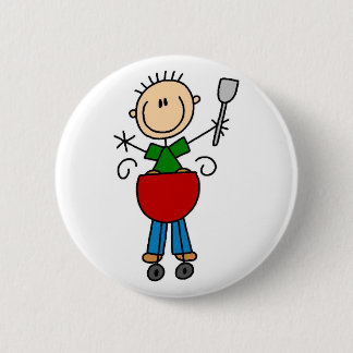 Grill-Strichmännchen-Knopf Button
