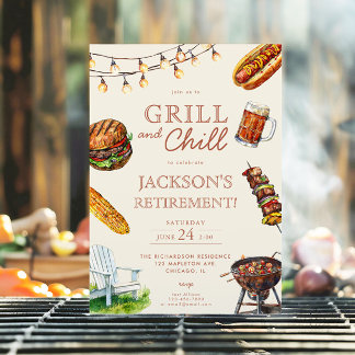 Grill und Chill Barbeque GRILLEN Pensionierung Par Einladung