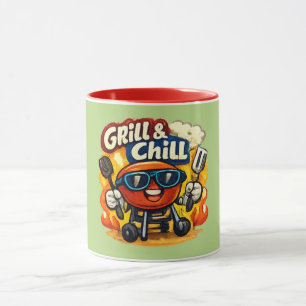 Grill und Chill & Lustiger BBQ Tasse