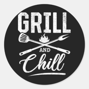 Grill- und Kill-Grillen-Grill-Tools Grillen Lover Runder Aufkleber