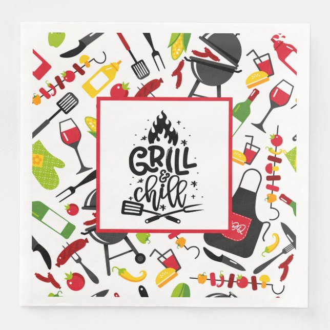Grill und Kill Serviette (Vorderseite)