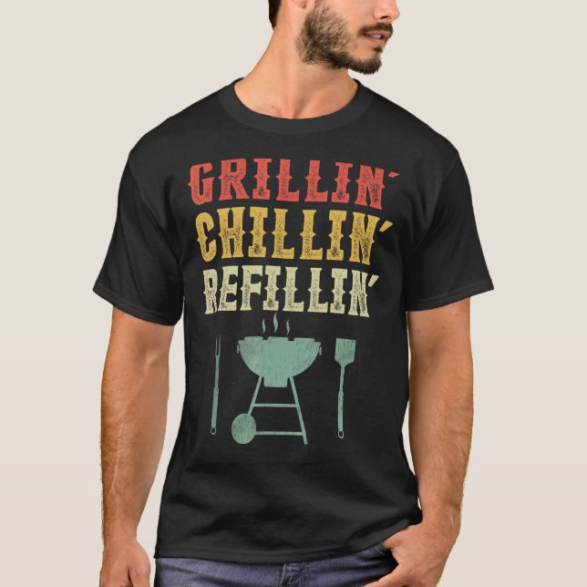 Grill Vater Grillabkühlung Vintag nachfüllen T-Shirt (Vorderseite)
