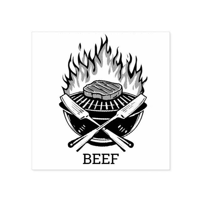 Grillabend für Hochzeitsessen Gummistempel (Prägung)