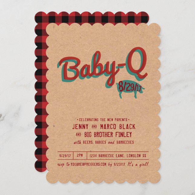 Grilldusche Einladung (Vorne/Hinten)