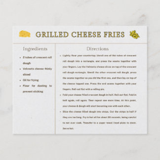 Grilled Cheese Frites Rezeptkarte Thanksgiving Ess