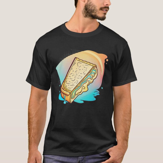 Grilled Cheese Vaporwave 90s and 80s Aesthetic T-Shirt (Vorderseite)