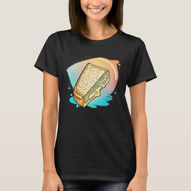 Grilled Cheese Vaporwave 90s and 80s Aesthetic T-Shirt (Vorderseite)