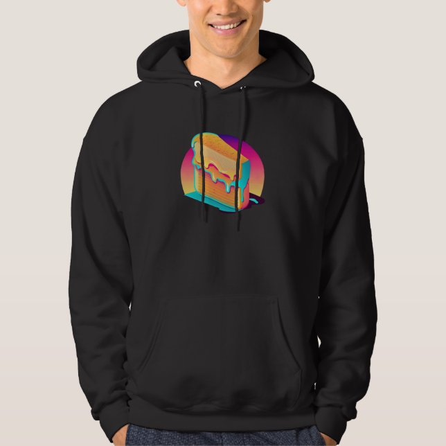 Grilled Cheese Vaporwave Style Vintage Aesthetic Hoodie (Vorderseite)