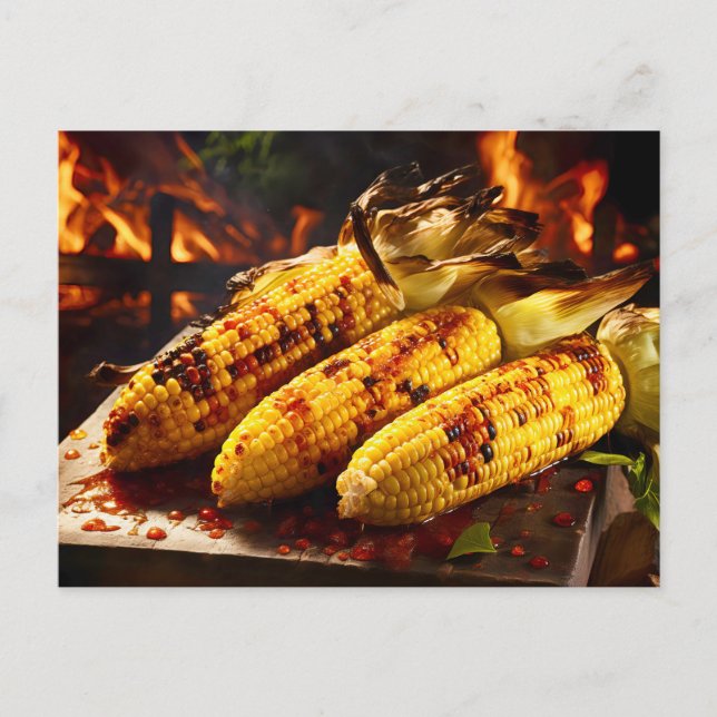 Grilled Corn on the Cob BBQ Postkarte (Vorderseite)