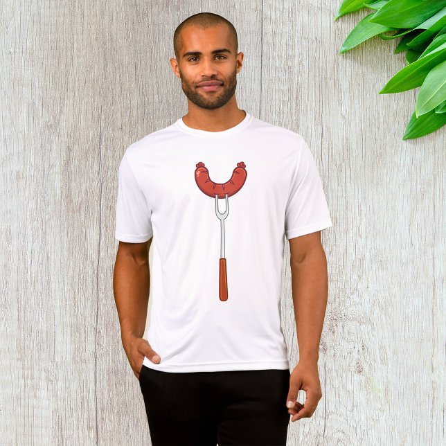 Grilled Sausage on BBQ Fork T-Shirt (Von Creator hochgeladen)