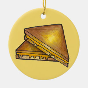 Grilled Toasted Cheddar Cheese Sandwich Toastie Keramik Ornament