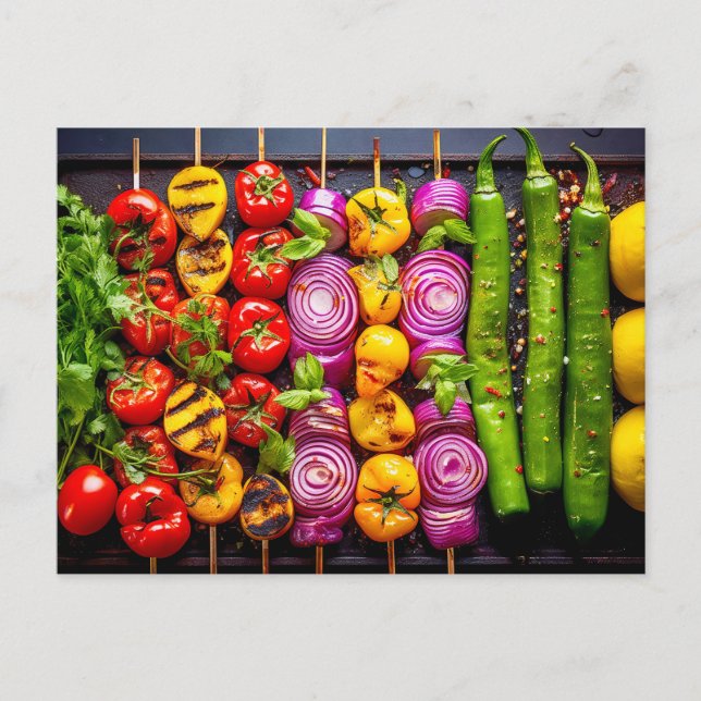 Grilled Vegetable. Array of beautifully charred ve Postkarte (Vorderseite)