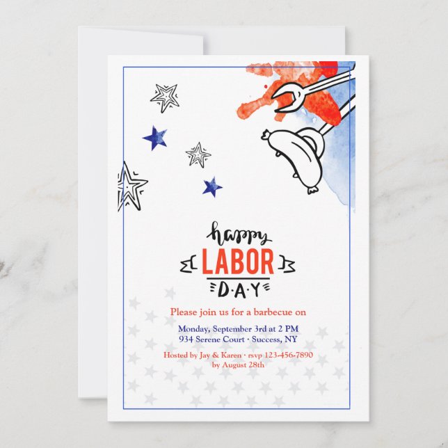 Grillen 2 des Arbeitstages Einladung (Vorderseite)