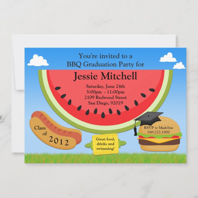 GRILLEN Abschluss-Party Einladungs-Klasse von 2013 Einladung (Vorderseite)