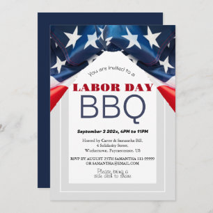 Grillen am Arbeitstag Party Worker Patriotic Ameri Einladung