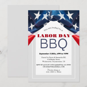 Grillen am Arbeitstag Party Worker Patriotic Ameri Einladung