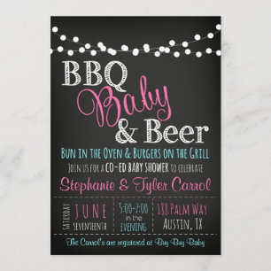 GRILLEN Baby & Bierchalkboard Kinderdusche Einladu Einladung