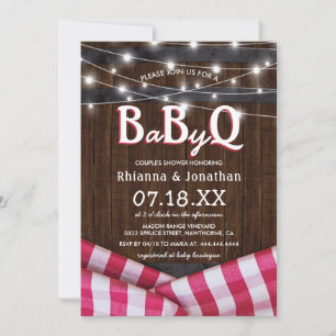 GRILLEN Baby Couples Dusche Rustic BaByQ Einladung