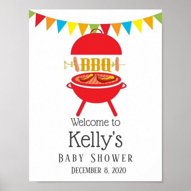 Grillen Baby Dusche Grillen Party, Grill, Grillen  Poster (Vorne)