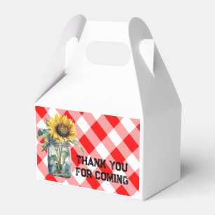 GRILLEN baby Dusche Red kariert Gingham Danke Geschenkschachtel