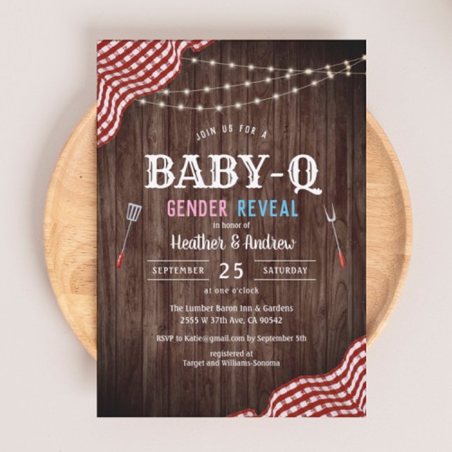 GRILLEN Baby Shower Baby-Q Gender Offenlegung Einl Einladung (Von Creator hochgeladen)