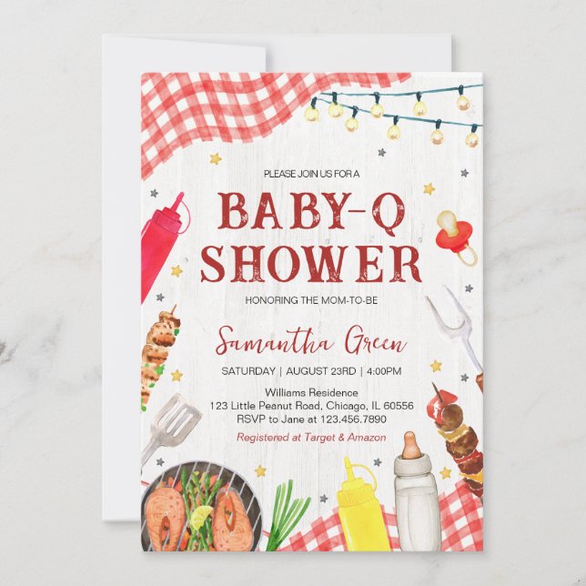 GRILLEN Baby Shower Einladung (Vorderseite)