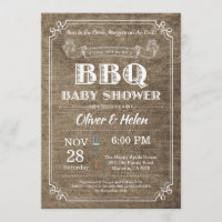 GRILLEN Baby Shower Einladung Burlap Vintag