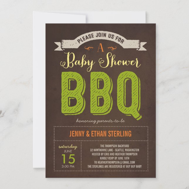 GRILLEN Baby Shower Einladung - Limon (Vorderseite)