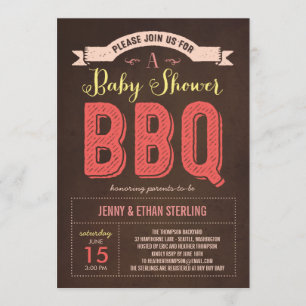 GRILLEN Baby Shower Einladung - Rosa