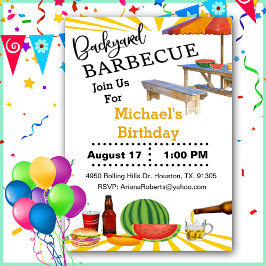 GRILLEN Backyard Cookie Geburtstag Einladung