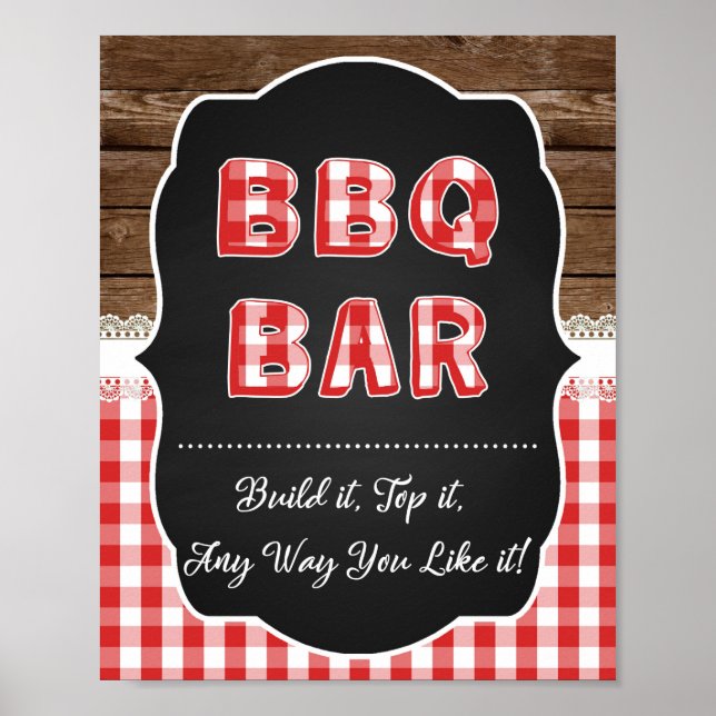 GRILLEN Bar Sign - Red Baby Q Poster (Vorne)